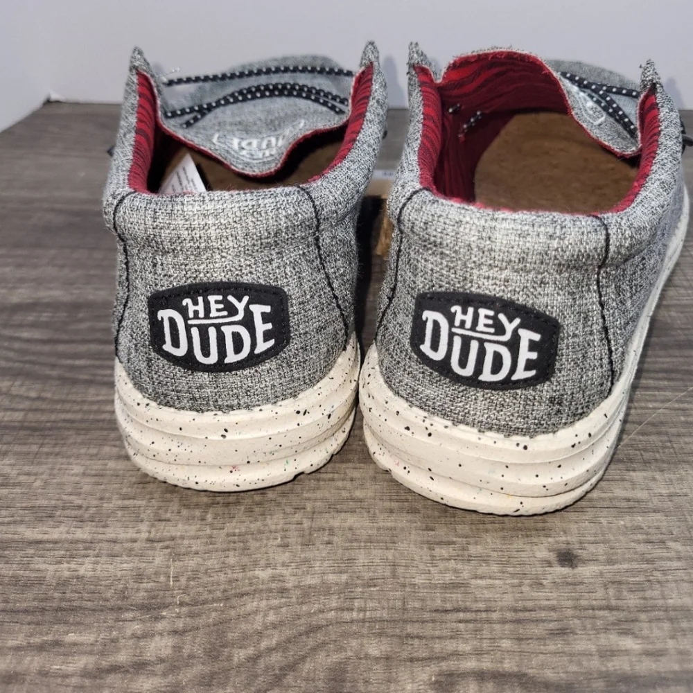 HEYDUDE Unisex Wally Blend Linen Black Casual Comfort Shoe Womens 10 Men's 8